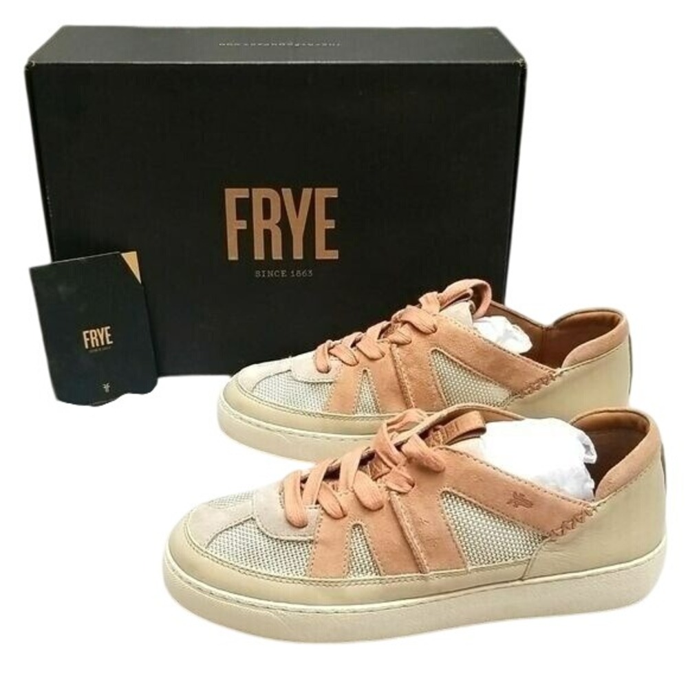 Frye NIB Webster Overlay Low Lace Pale Blush Sneakers Leather Shoes 8 Casual‎